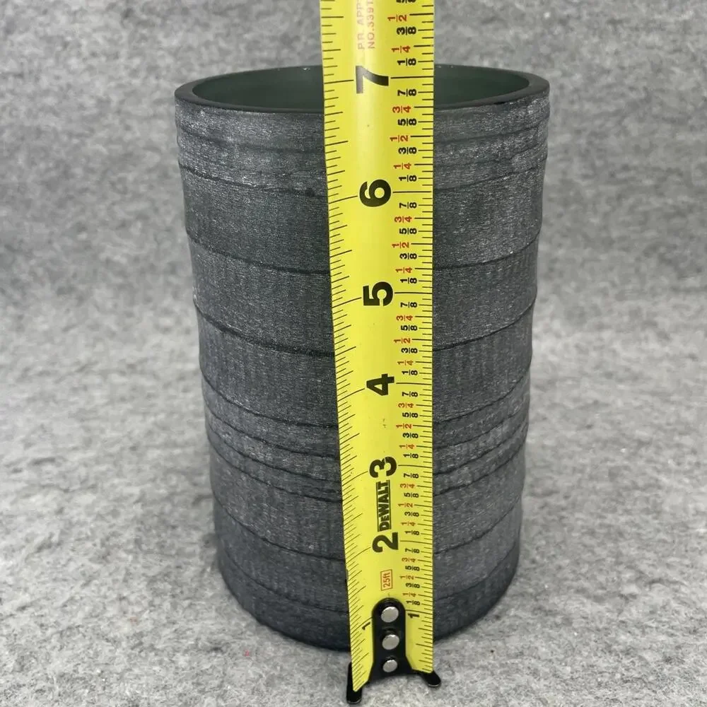 Vintage 2000s Eichholtz Of Ámsterdam Art Glass Vase Smoke Gray Cylindrical